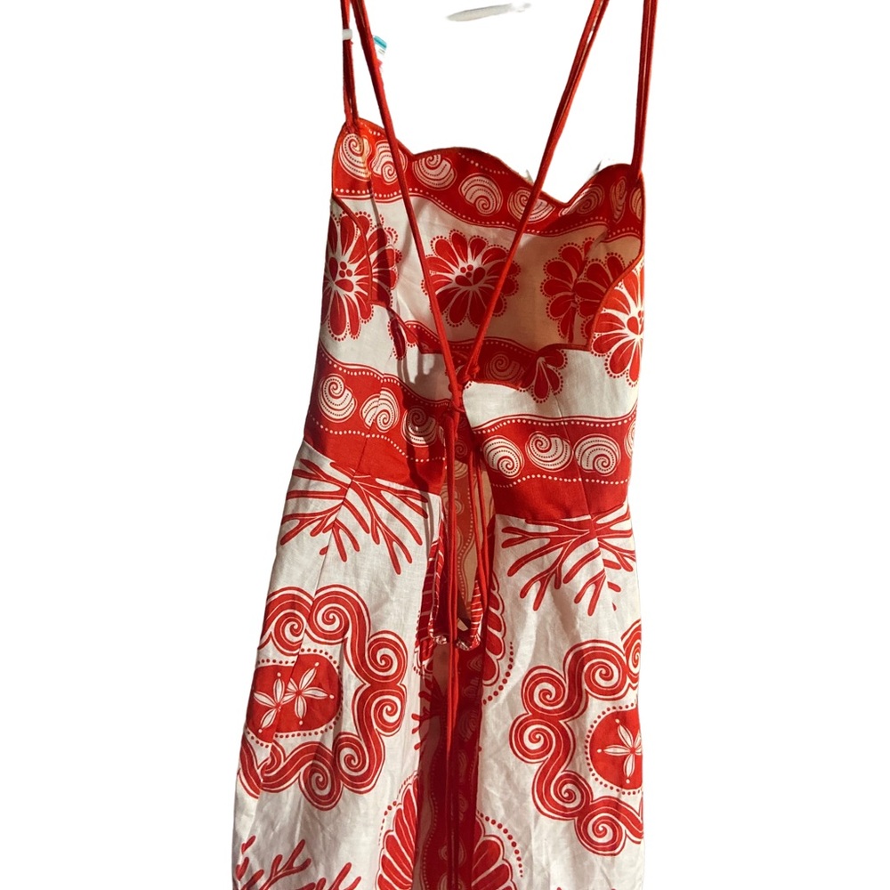 Farm Rio NWT Red and White Patterned Dress - Picture 6 of 9
